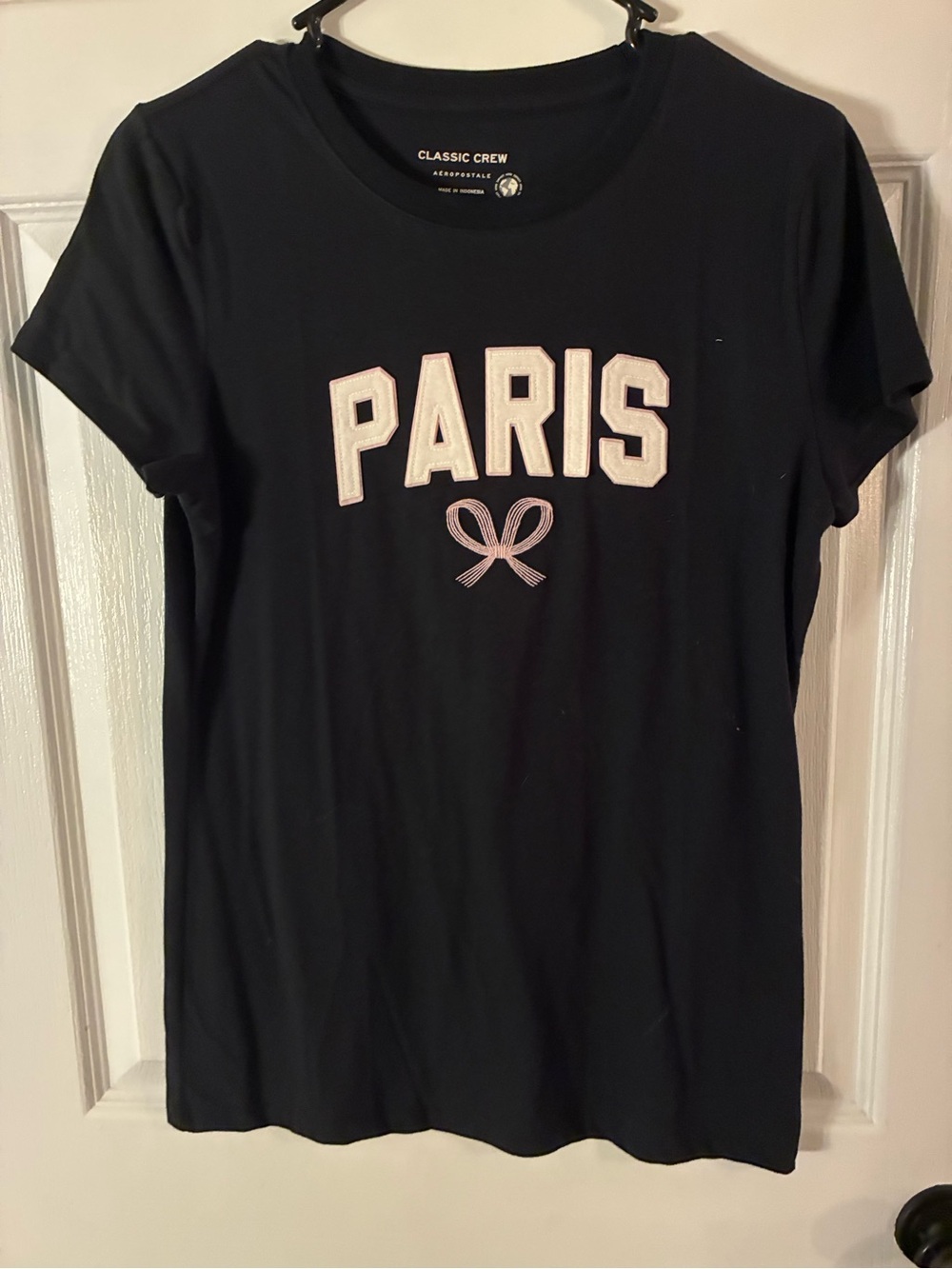 Aéropostale Paris Graphic Tee Black Short Sleeve T-Shirt Size Large